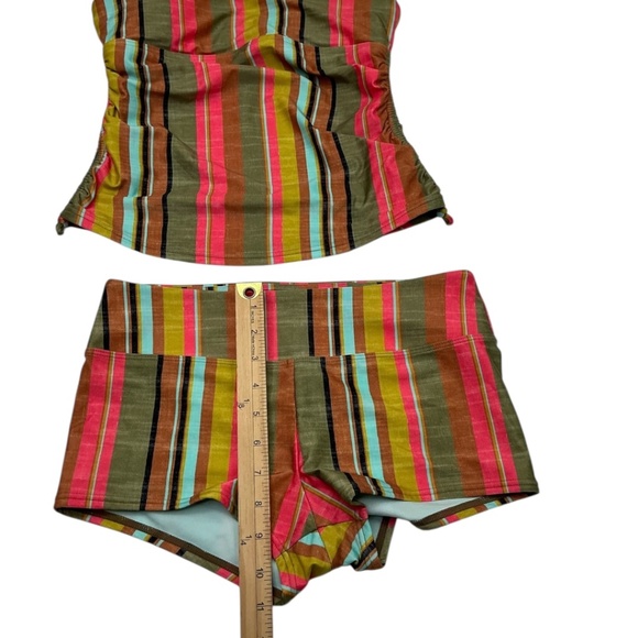 Prana Striped Tankini Swim Top & Boyshort Bottom Set Multicolor Size Small - Picture 13 of 13